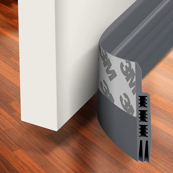 Dørtrekkstopper under døren trekkblokkering Isolator dørsveising værfjerning støystopper Sterkt lim Gray