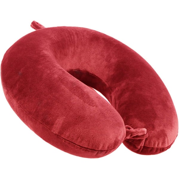 Memory Foam Nackkudde Stödkudde, Lyxig Kompakt & Lätt Quick Pack för camping, Sömnstödskudde (röd)
