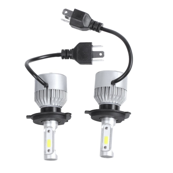 2 X S2 H4 72w 8000lm LED-strålkastare Bil Hög/låg Stråle Autolampor 6000k Vit