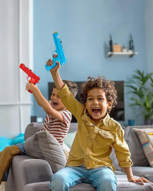 Skjutspelsvapen för Nintendo Switch/Switch OLED JoyCon-kontroller (Blå Röd)