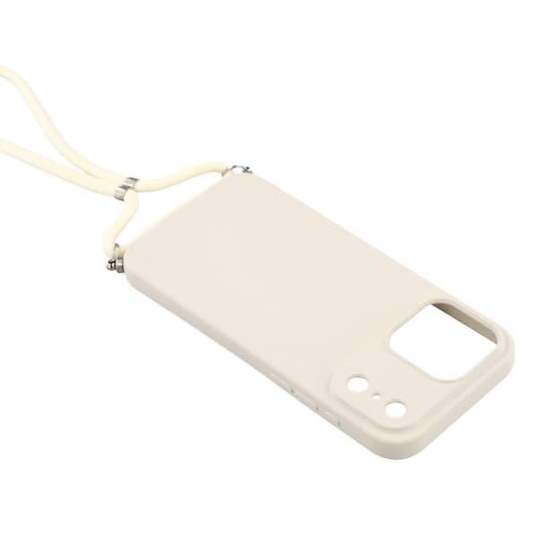 Skal för iPhone 17 Pro, mjukt TPU-fiberfoder, telefonfodral med axelrem White