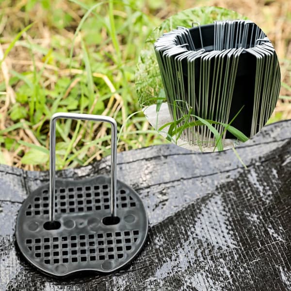 100-400 pcs U-shaped ground pins with buffer washers garden pins for securing weed landscape net garden lawn accessories 80pcs