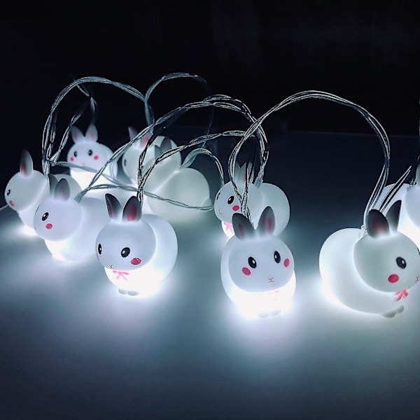 Påskkanin LED-ljusslinga 20 lampor 3 meter Batteridriven för dekoration White