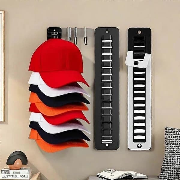 Hat Organizer Baseball Cap Rack Plastik Opbevaringsstativ Hat Opbevaringsdisplaystativ Black one size