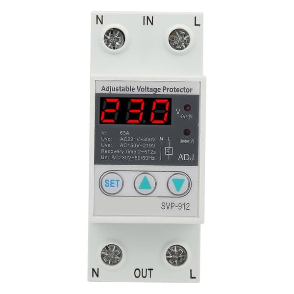 230V Under Överspänningsskydd Justerbart Återställningsskyddsrelä Voltmeter SVP91263A