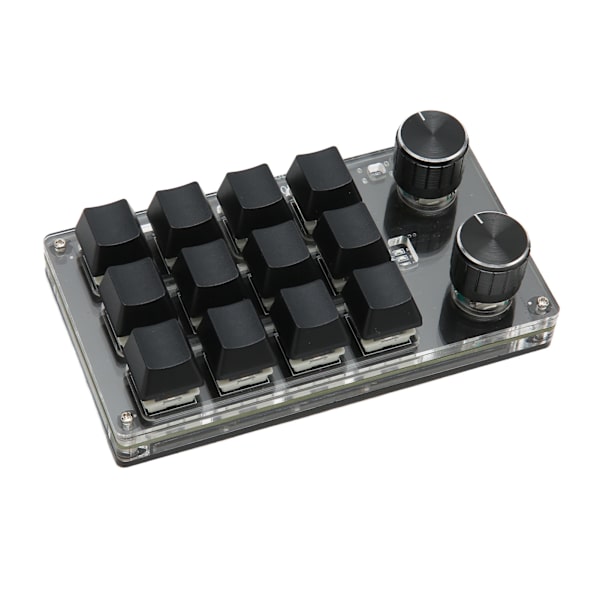 12 Keys Mini Keypad USB Bluetooth Blue Switch Programmable Gaming Office Media Black
