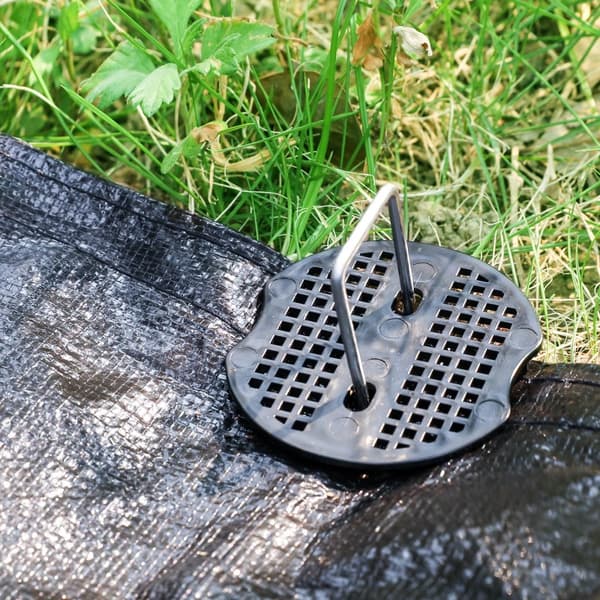 100-400 stk U-formede jordplugger med bufferringer hageplugger for å feste ugresslandskapsnett hageplen tilbehør 400pcs