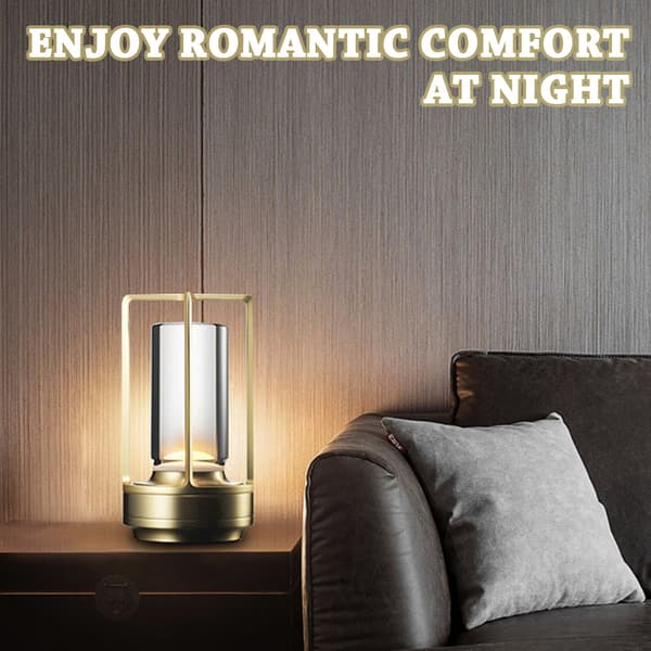 Dimmable Table Lamp Rechargeable Night Light Desk Lamp for Home Hotel Bar Restaurant silver