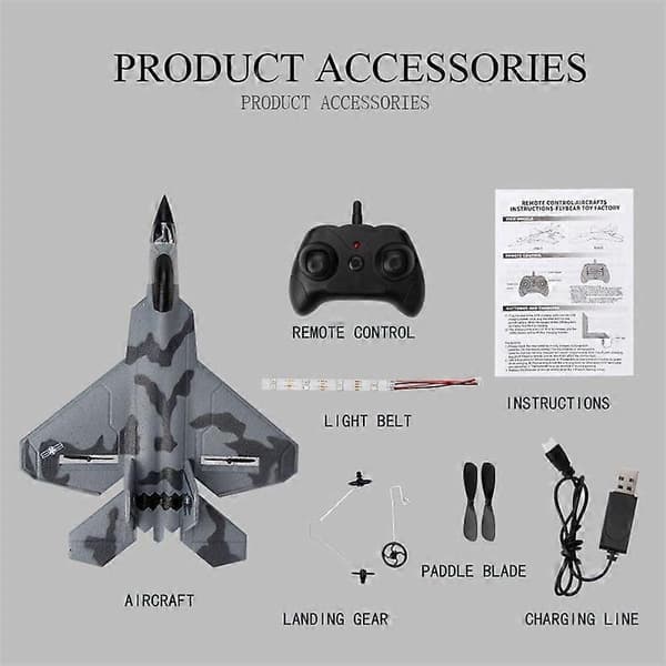 RC Fly F22 Raptor Model Legetøjsfly Svævefly Børn Begyndere Flyvelegetøj