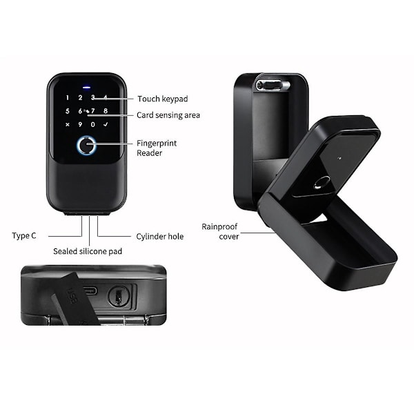Waterproof Security Box with Tuya Code, Fingerprint, Bluetooth, Wifi, Smart Key Box, App Remote Control, Wall Mount - WELLNGS