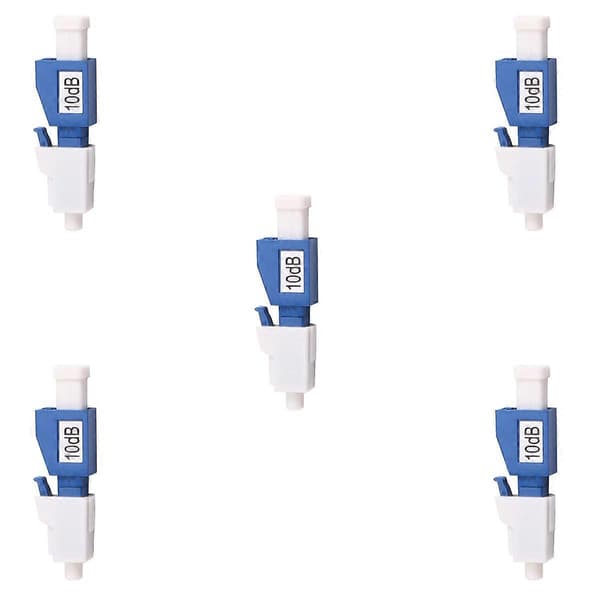 5 stk. LC UPC 10dB Fiberoptisk Adapter til Simplex SC UPC Konnektor Blue