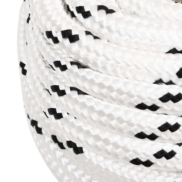 vidaXL Båtrep flätat vitt 16 mm x 25 m polyester 4300
