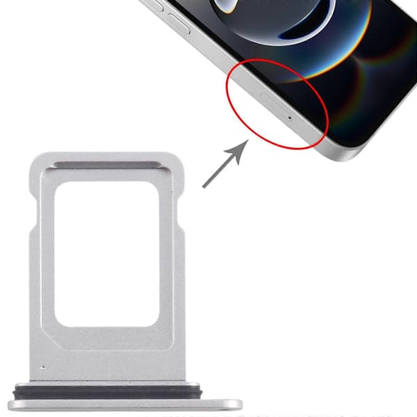 Kompatibel med iPhone 16e SIM-kortfack Silver