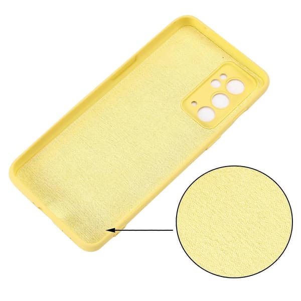 För OnePlus 9RT 5G Enfärgat Flytande Silikonskal Yellow