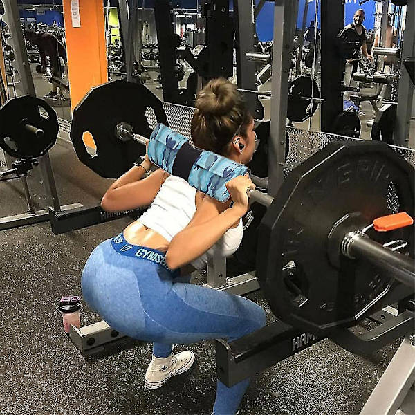 Squat- og Hip Thrust-puder til ben-dag, vægtstangspuder sidder fast, tyk pude til komfortable squats Blue