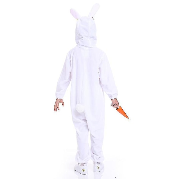 Halloween Kanin Kostume Til Børn Karneval Dyr Jumpsuit Unisex Kanin Onesie Påske Pyjamas Hvid Nattøj M