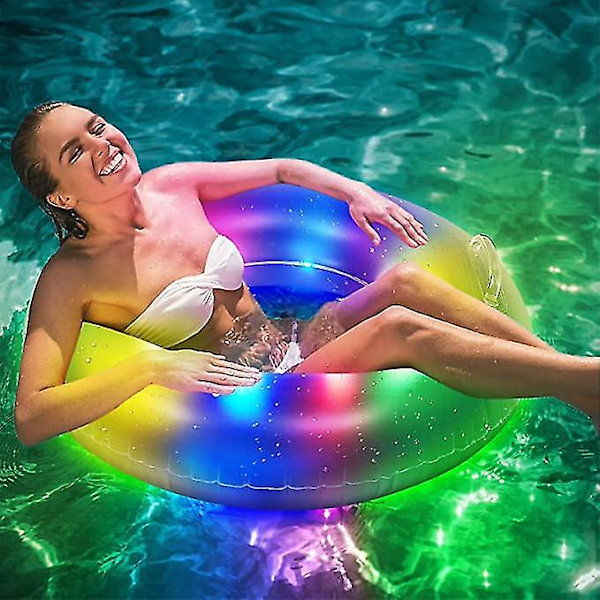 Uppblåsbara Poolflottar, Poolflottar för Vuxna, Ljusa LED Poolflottar Barnpoolrör Med LED Simringar Med Handtag För Vuxna Barn adult