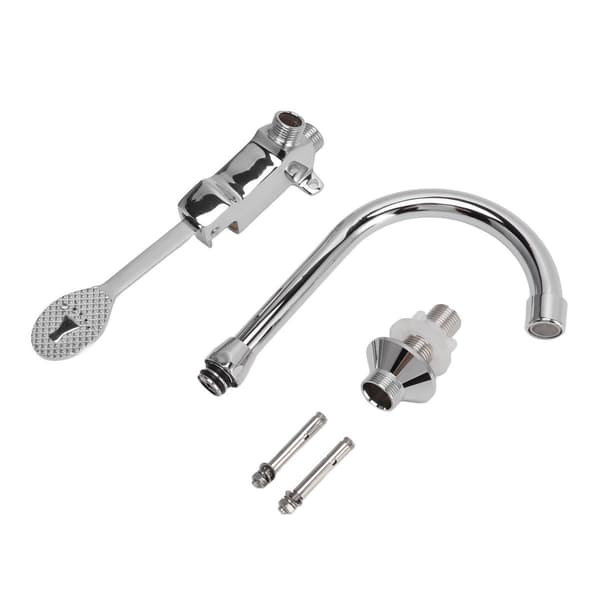 Fotpedal Kran Set Rostfritt Stål Handsfree Silver KLB