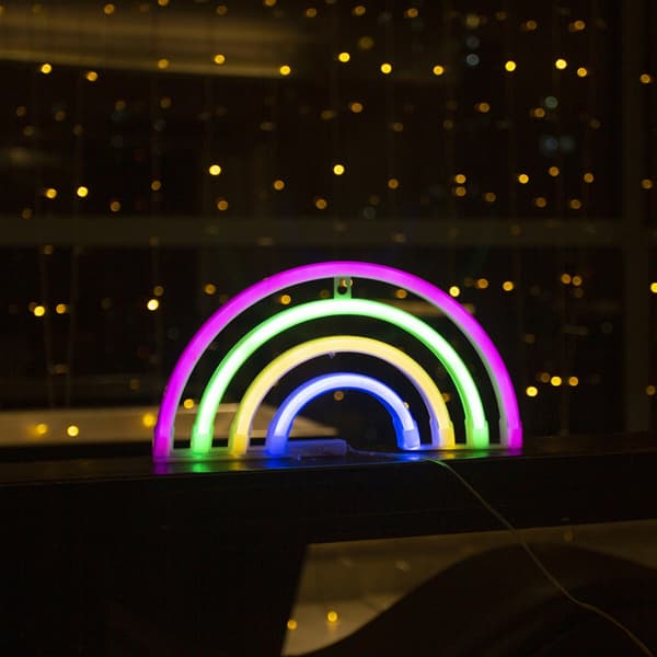 Boarding Lights/Natlampe Neon Lys - Regnbue Multi-farvet