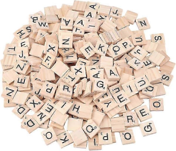 300 Biter Trebokstaver A-Z 18x19mm Perfekt for Scrabble og Hobbyprosjekter