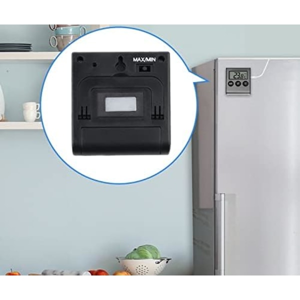 Digital kyl- och frys termometer - Hög låg temperaturalarm för kylskåp och frys