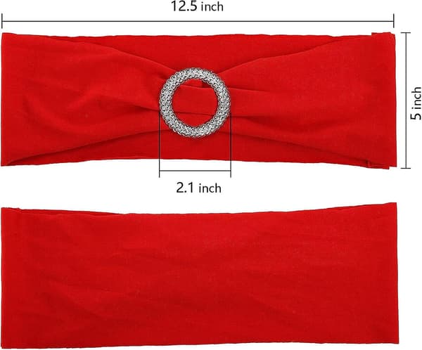 50-pak spandex stolebånd til stoledekorationer - rød
