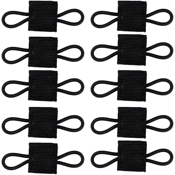 10st Taktiska västar Ryggsäckar Väskor Tillbehör Taktiska redskapshållare Clip Molle Webbing Retainer Elastiskt bindande bandspänne Black