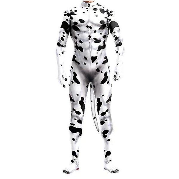 Dalmatianien Cosplay-asu Aikuisille ja Lapsille Eläinpuku Halloween-naamiainen Karnevaaliasu 2XL