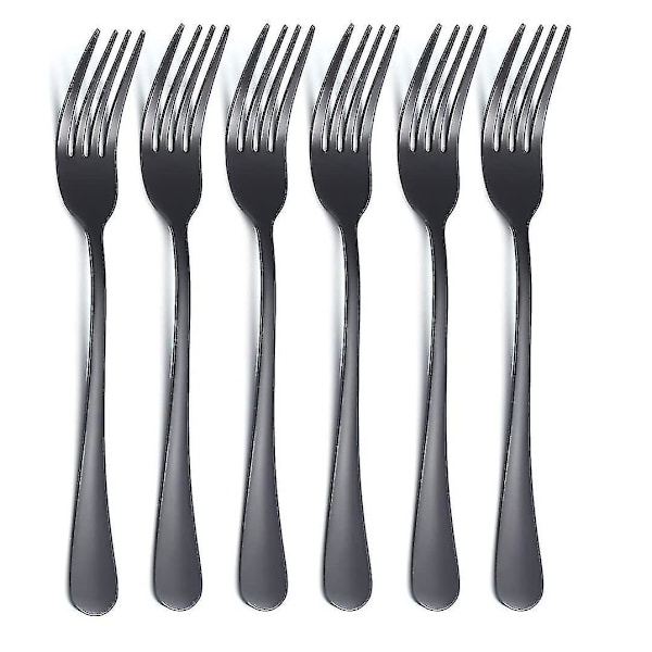 Sort middagsgaffel 6 stk, rustfrit stål 20,75 cm titanium bestik