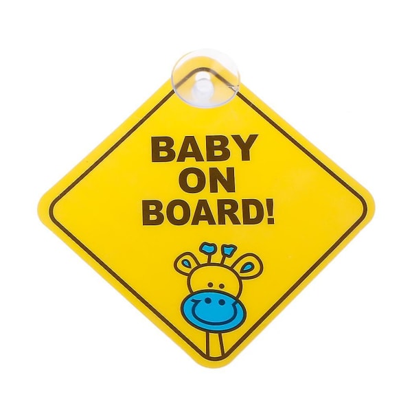 Baby On Board -tarrat, kaksi imukuppia, auton ikkunaan, lapsi, lasten tarra