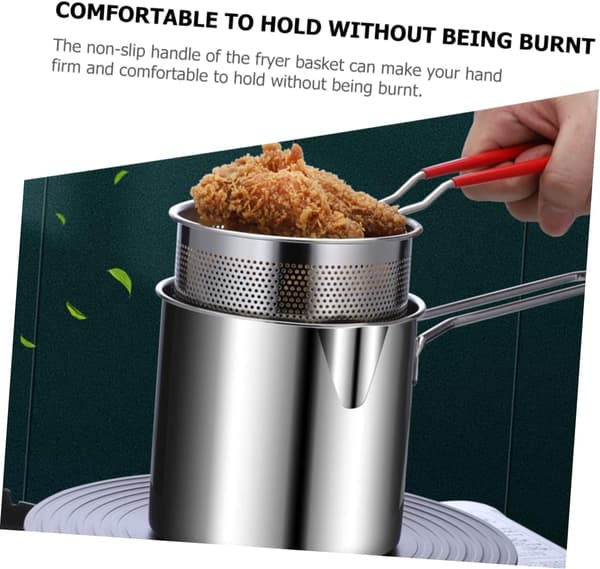 Friteuse Rustfritt Stål Kurv Frityrpanne Metall Frityrkoker Egnet