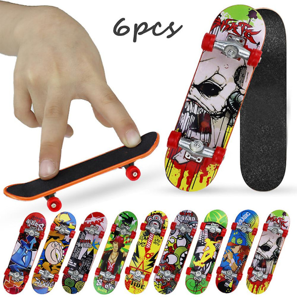 6 st Finger Skateboards Cool Gripbräda leksak Barnpresenter