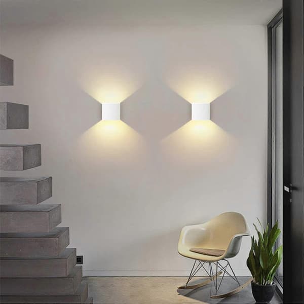 2-pack LED Wall Lamp Indoor Up and Down Wall Light Modern Wall Sconce Lighting Black 7W Aluminum White warm light