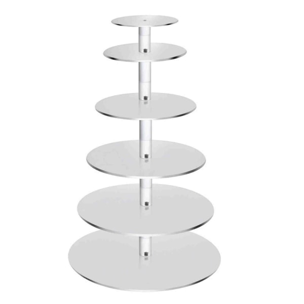3/4/5/6-vånings Tårta Stativ Transparent Glas Displaybricka Rack Dekoration Verktyg 6 Layer