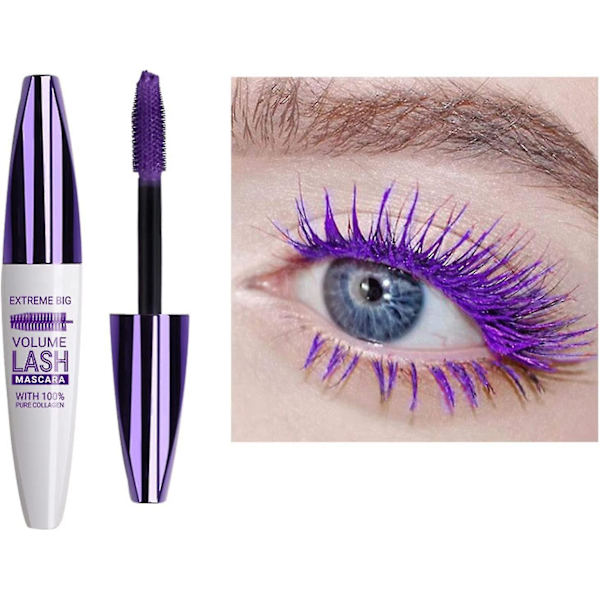 4d Silk Fiber Vedenkestävä Ripsiväri Pitkä Paksu Ripsiväri Värikäs Ripsiväri Paksuntava Pidentävä Meikkiin Purple