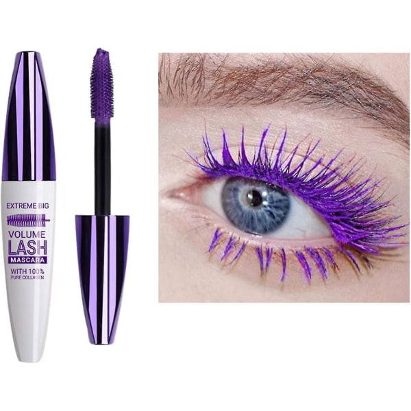 4d Silk Fiber Waterproof Mascara Long Thick Lash Mascara Färgglad Mascara Förtjockning Förlängning För Makeup Purple