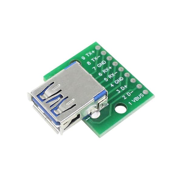 USB 3.0 hun til DIP-stift testkort USB 3.0 til DIP strømadapterkortmodul USB 3.0 adapterkort Green
