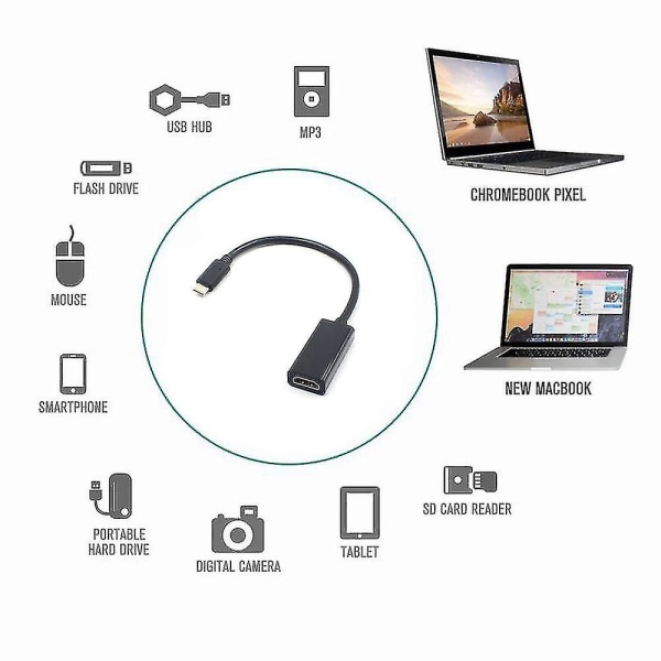 För Samsung Type C till HDMI-kabel TV AV-adapter Mobiltelefon Surfplatta HDTV