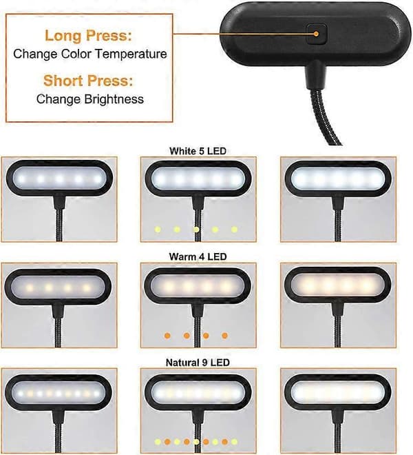 Boklampe Dimbar, Lettvekts Leselampe
