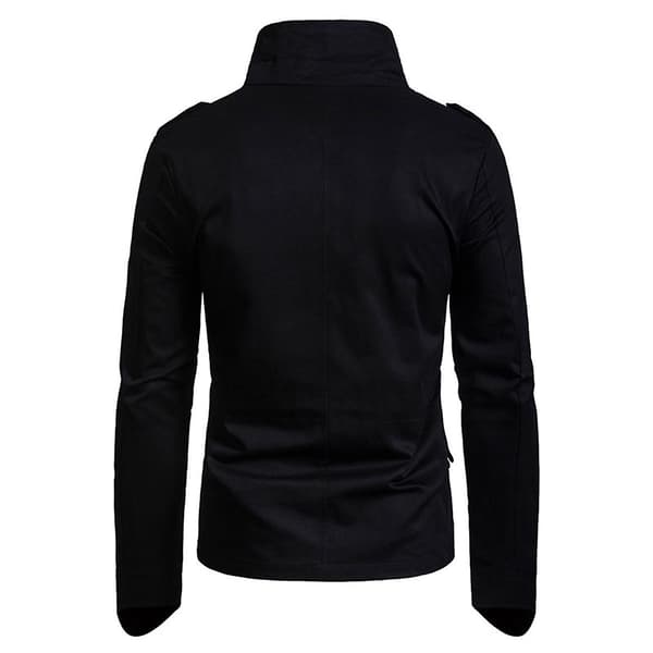 Allthemen Herre Solid Høst Lapel Casual Jakke Black L
