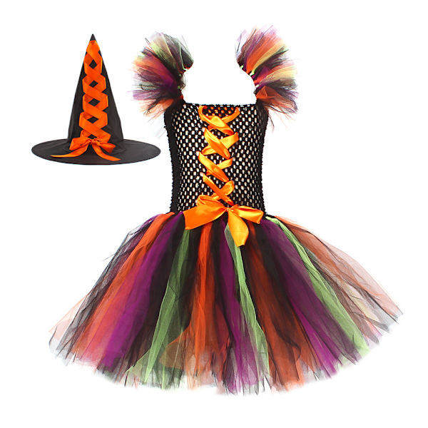 Halloween-noitapuku lapsille, noita-asu tytölle, noita-asu Color M