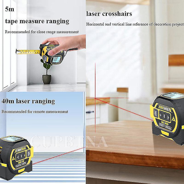 Digital Laseravståndsmätare med Display - Mätband, Laserverktyg, Digital Elektronisk Roulette, Nivålaser, Avståndsmätare 60m