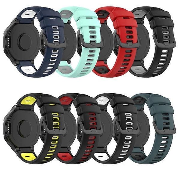 Kaksivärinen silikoni kellon ranneke Garmin Approach S6 -kelloon Black-Grey