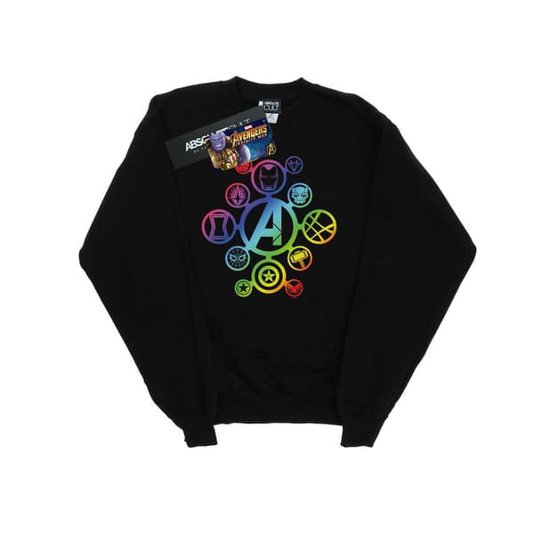 Marvel Herr Avengers Infinity War Rainbow Icons -collegepaita S Bl Black Black S