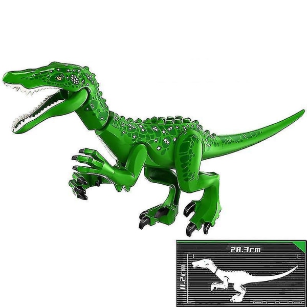 1 stk Jurassic Big Size Dinosaur byggeklosser T-rex Quetzalcoatlus Baryonyx Actionfigurer Barneleker Gaver Baryonyx green