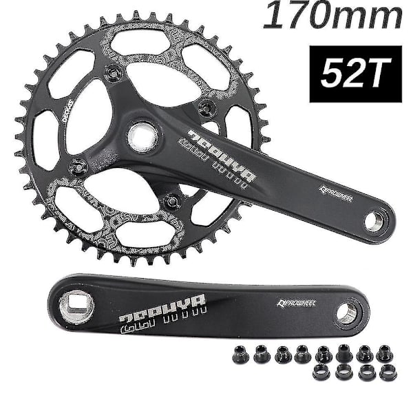 Prowheel Vevarm Square Hole MTB-cykel 104bcd 170mm 175mm Deckas Kedjekrans Mountain Bike 30t 32 34 36 38 40t 1x 2x 1 2 Växlar 170mm and 52T