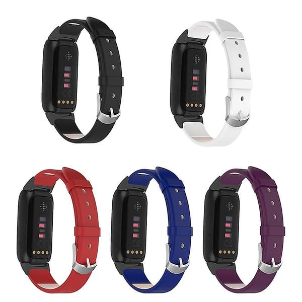 Äkta läder ersättningsarmband justerbart handledsband för Fitbit Luxe Purple Style E Other Smartwatch Model