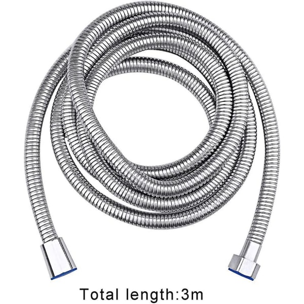 Heilwiy ekstra lang bruseslange i rustfrit stål - 3m erstatningsrør til brusere