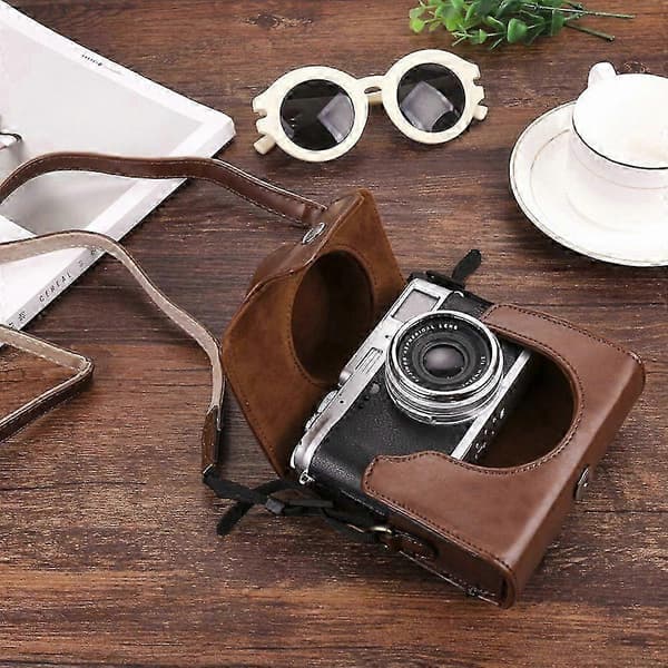 Genuine Leather Protective Camera Case for Fujifilm X10 X20 X30 X100 Series SxY Model-Compatible Accessory Solution Brown