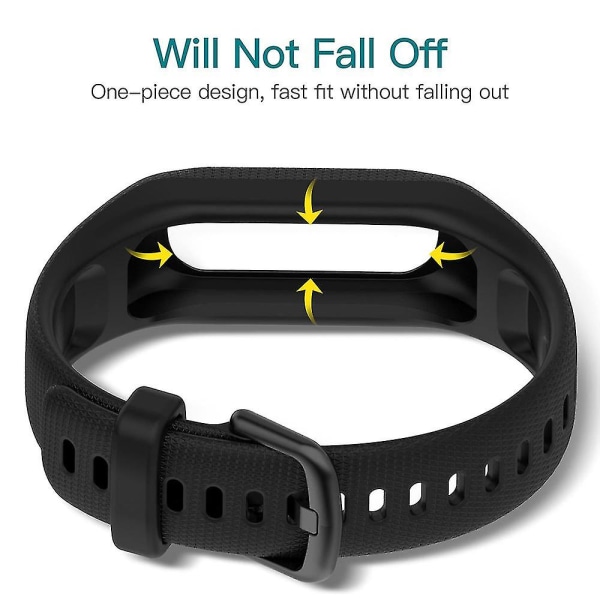 3 st Soft Silikonband för Garmin Vivosmart 5 Armband Ersättnings Sport Färgglada Armband för Vivosmart 5 Armband White